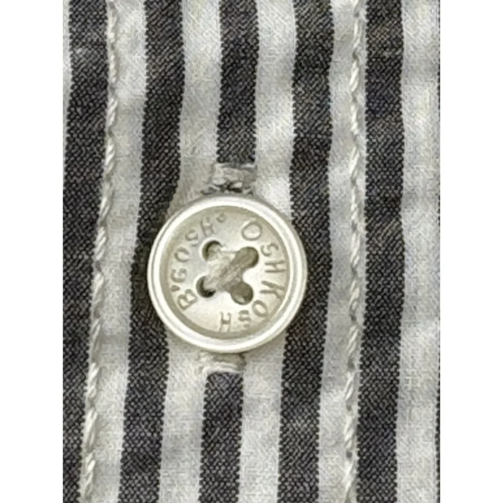 Oshkosh Bgosh Boys Size 5 Striped Button Down Shirt 100%‎ Cotton Long Sleeve